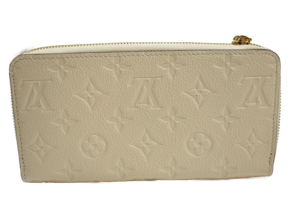Louis Vuitton Cream Ivory Wallet Empreinte White Long Zippy Leather Cream White